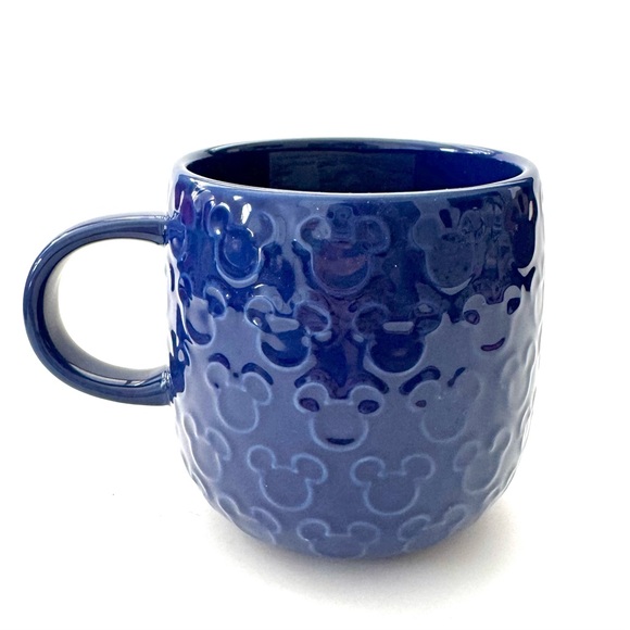 Disney Coffee Mug Raised Mickey Icons Homestead Cobalt Blue 16oz - NWT - Picture 4 of 9